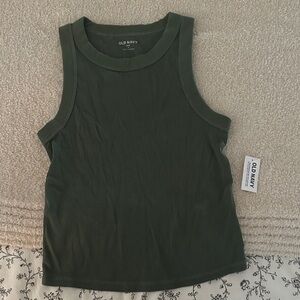 Old Navy Dark Green Ribbed Tank Top